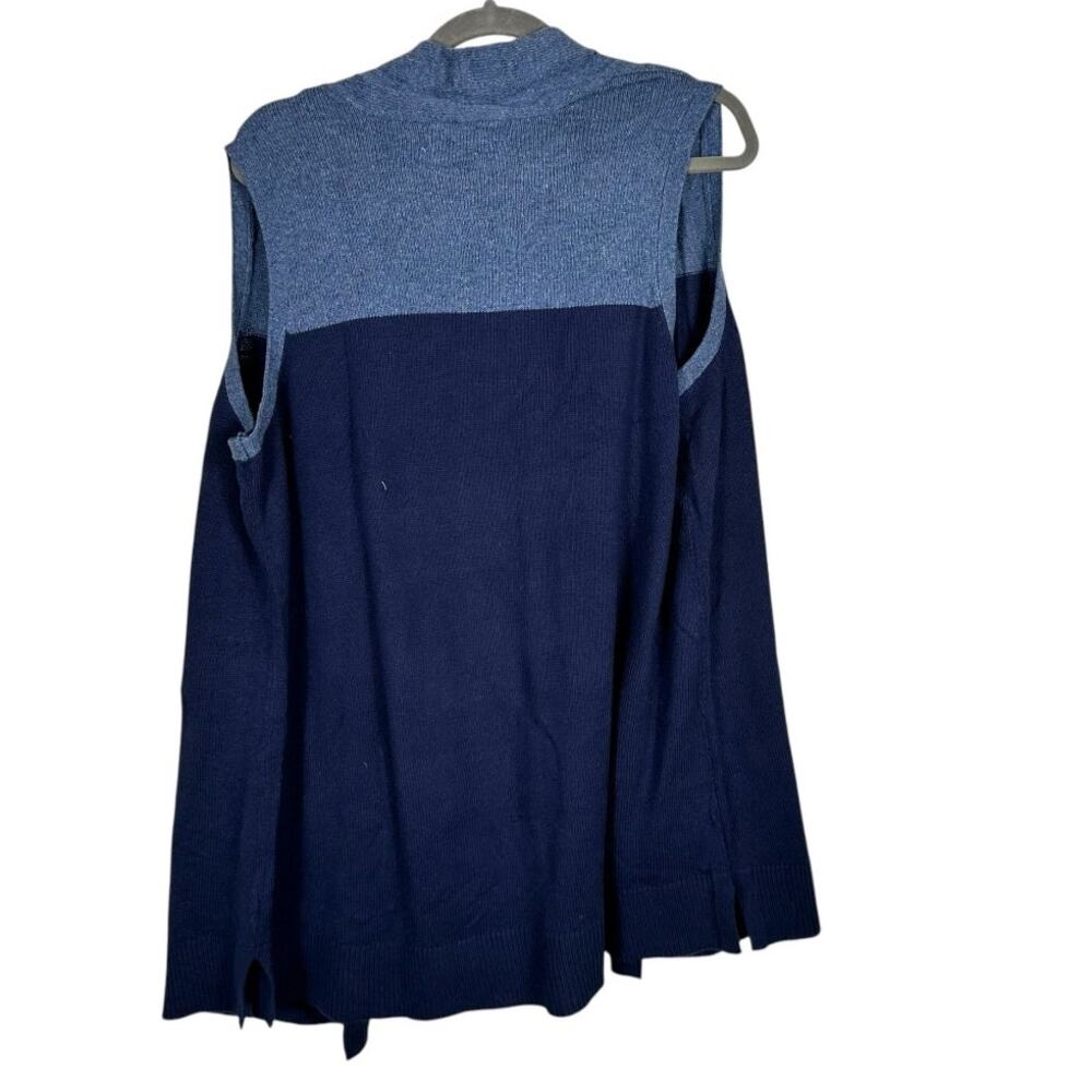 Karen Scott Blue Multishade Cardigan Size 1X - Picture 2 of 5